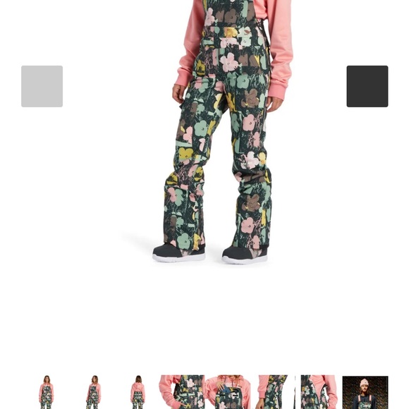 DC Womens Snow Pants Andy Warhol x DC Shoes Valiant Bib Size M - Picture 2 of 3